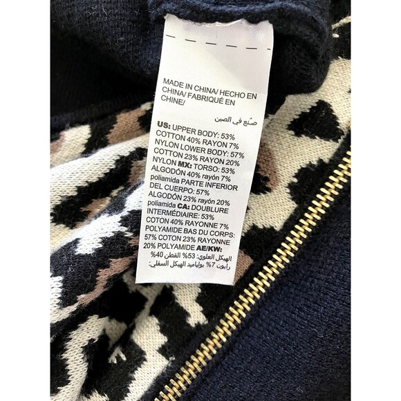 CHICO'S sz 1 sz M Black Animal Print Zip Off Tunic Over-Top Duster Open Cardigan - Picture 8 of 9